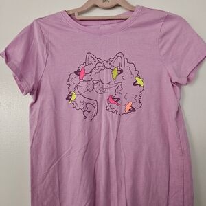 Cat & Jack Pink Cat Tee with Colorful Butterflies